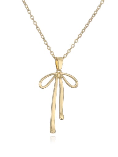 24540 Brass Bowknot Minimalist Necklace