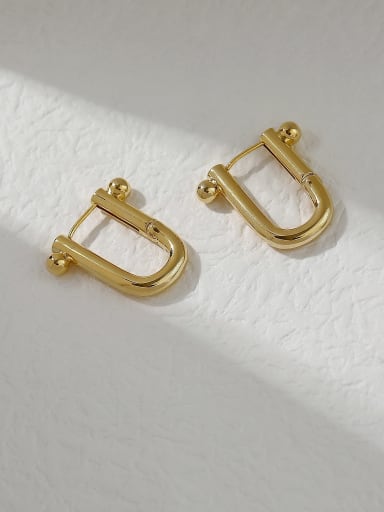 Brass Smooth Geometric Minimalist Huggie Trend Korean Fashion Earring