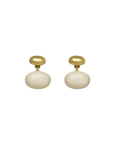 Brass Enamel Geometric Minimalist Drop Earring
