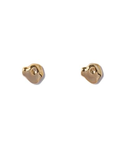 Brass Smooth Geometric Vintage Stud Earring