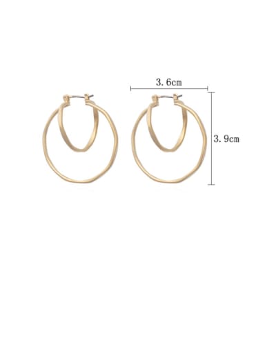 Copper Geometric Minimalist Drop Trend Korean Fashion Earring