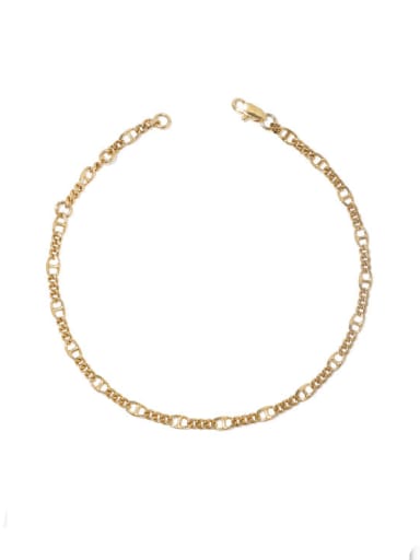4 25.2cm Brass Irregular Hip Hop Double Layer Chain Anklet
