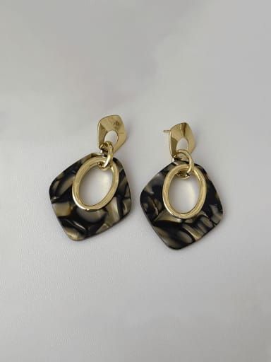 Droplet shaped earrings Brass Acrylic Geometric Hip Hop Drop Earring