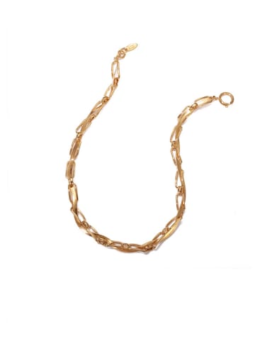 Brass Geometric Minimalist Hollow  Chain Necklace