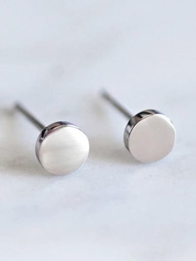 Steel color Stainless steel Round Minimalist Stud Earring