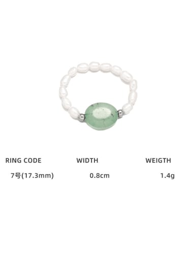 Titanium Steel Imitation Pearl Geometric Cute Adjustable Elastic Rope  Band Ring