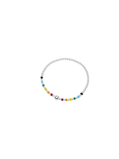 custom Alloy Elastic rope Rainbow Cute Beaded Bracelet
