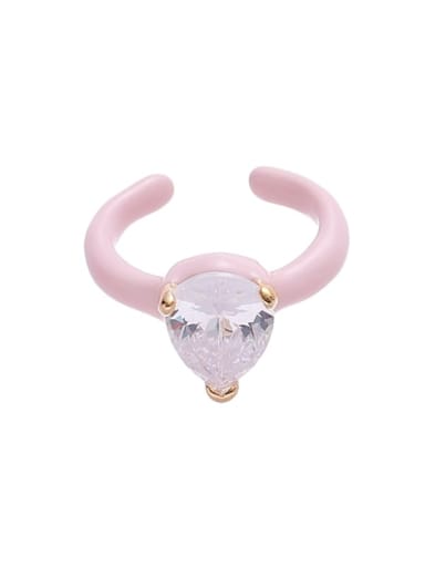 Option 1 Pink is sold as per order only Brass Cubic Zirconia Multi Color Enamel Bowknot Minimalist Single Ear clip