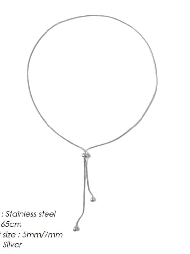 Steel color Stainless steel Tassel Minimalist Tassel Necklace