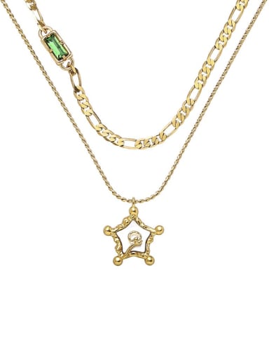 Brass Cubic Zirconia Star Vintage Necklace