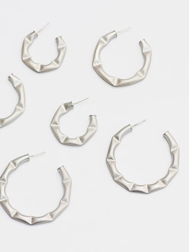 Copper  C-shape minimalist hoop Trend Korean Fashion Earring