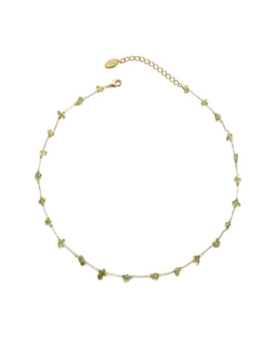 Style 2 Necklace Brass Natural Stone Minimalist Irregular  Bracelet and Necklace Set