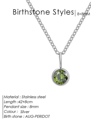 Stainless steel Cubic Zirconia Round Minimalist Necklace