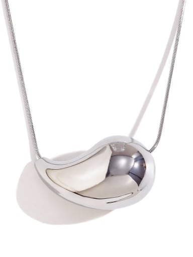 Steel color Stainless steel Water Drop Minimalist Necklace