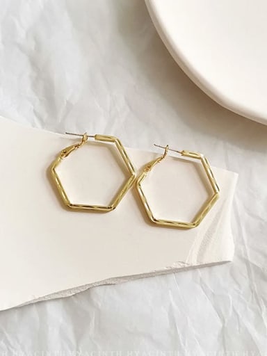 14K gold Copper Geometric Minimalist Stud Trend Korean Fashion Earring