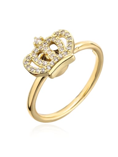 12089 Brass Cubic Zirconia Star Vintage Band Ring
