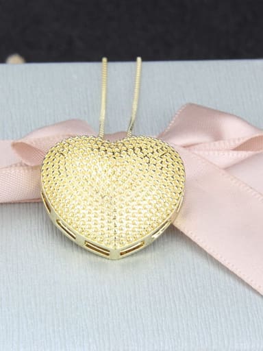 Brass  Smooth Heart Minimalist  Pendant  Necklace