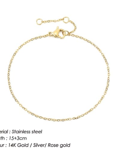 Single layer 14K Gold Stainless steel Irregular Minimalist Strand Bracelet