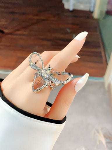 Alloy+ Crystal White Bee Vintage Ring