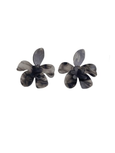 N303 black Zinc Alloy Acrylic Flower Minimalist Stud Earring