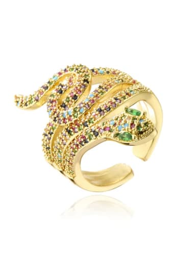 11216 Brass Cubic Zirconia Snake Vintage Band Ring