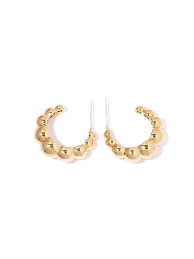 Brass Bead Geometric Minimalist Stud Earring