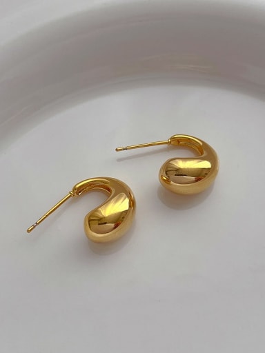 L337 Gold Earrings Brass Geometric Minimalist Stud Earring