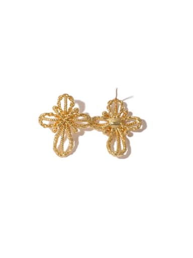 Brass Hollow Chineseknot Vintage Stud Earring
