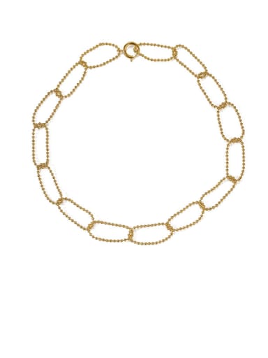 Brass  Hollow Geometric Chain Minimalist Necklace