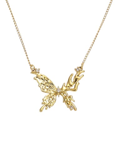 necklace Brass Hip Hop Butterfly Earring and Necklace Set