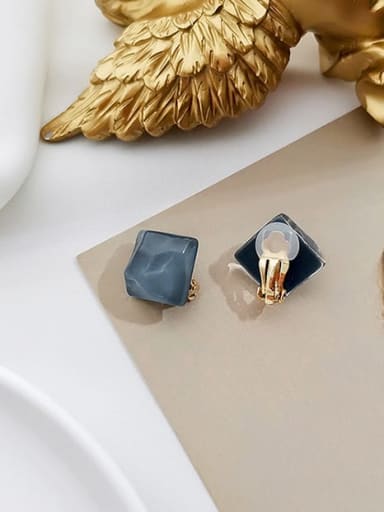 Blue ear clip Copper Resin Irregular Minimalist Stud Trend Korean Fashion Earring