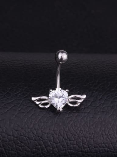 custom Stainless steel Cubic Zirconia Wing Hip Hop Belly Rings & Belly Bars