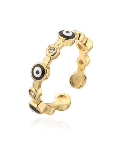 Brass Enamel Geometric Dainty Band Ring