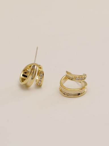 14k Gold (with drilling fund) Brass Irregular Vintage Stud Trend Korean Fashion Earring