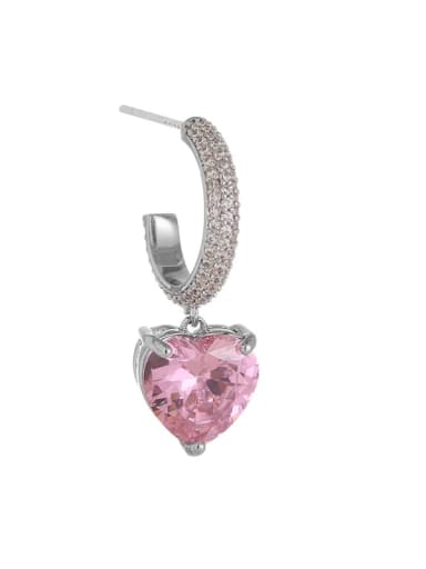 Single layer (sold separately) Brass Cubic Zirconia Heart Cute Single Earring(Single -Only One)