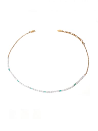 Brass Freshwater Pearl Irregular Vintage Beaded Necklace