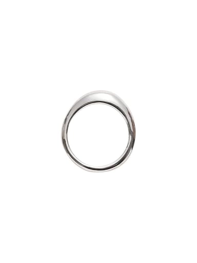 Platinum Brass Enamel Geometric Minimalist Band Ring
