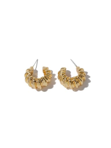 Brass Twist  Geometric Vintage Stud Earring