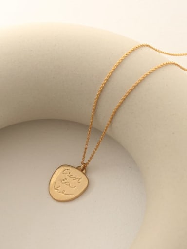 Brass Coin Minimalist Irregular Pendant Necklace