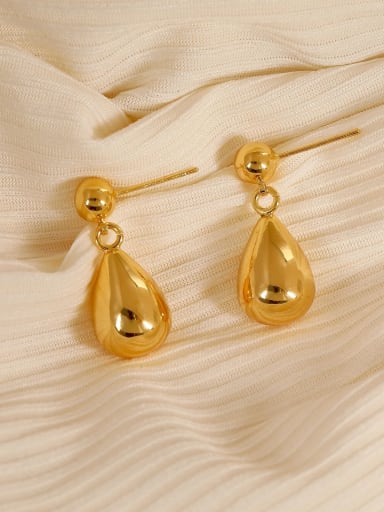 16K gold Brass Water Drop Minimalist Drop Earring