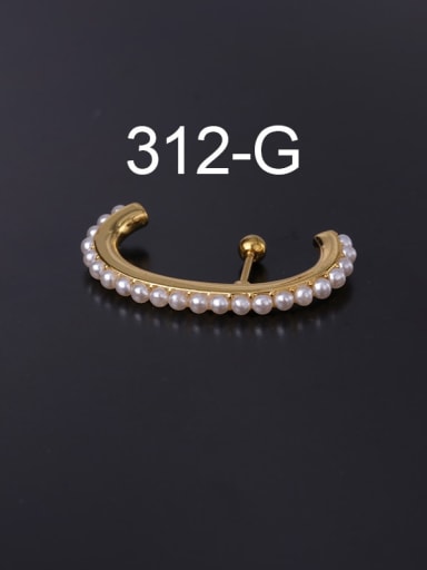 gold(Single) Brass Imitation Pearl Ball Minimalist Single Earring