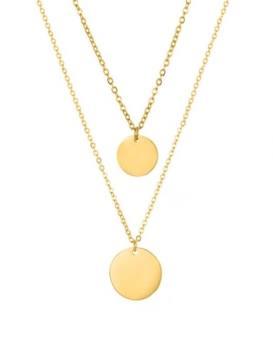 golden Stainless steel Round Minimalist Multi Strand Necklace