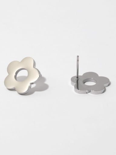 Titanium Steel Flower Minimalist Stud Earring