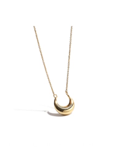 Brass Geometric Minimalist U Shape Pendant  Necklace