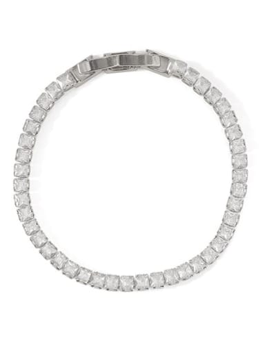platinum bracelet Brass Cubic Zirconia Geometric Dainty Bracelet