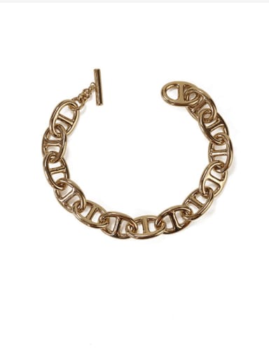 Brass Geometric Vintage Hollow chain Bracelet