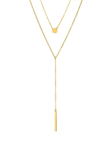 golden Stainless steel Tassel Minimalist Multi Strand Necklace