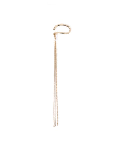 Brass Geometric Tassel Vintage Long Huggie Earring