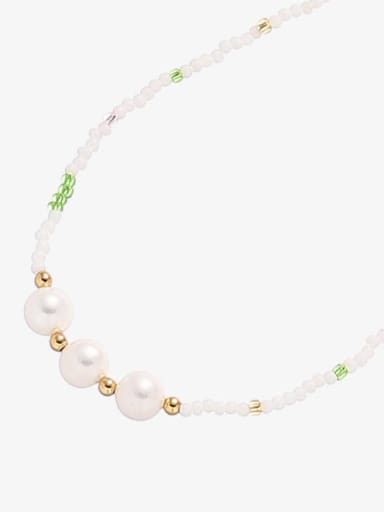 Natural pearl necklace Titanium Steel Imitation Pearl Irregular Minimalist Necklace