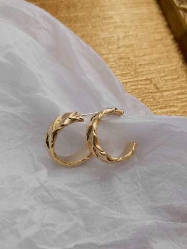 gold Copper Vintage C shape metal FFashion Ringe Stud Stud Trend Korean Fashion Earring